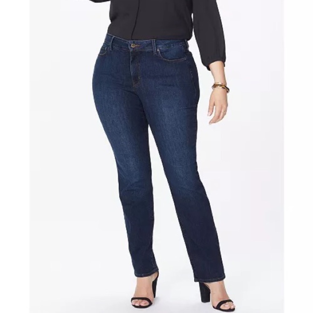 Nydj Marilyn Straight Leg In Premium Denim Lift And Tuck Plus Size 12